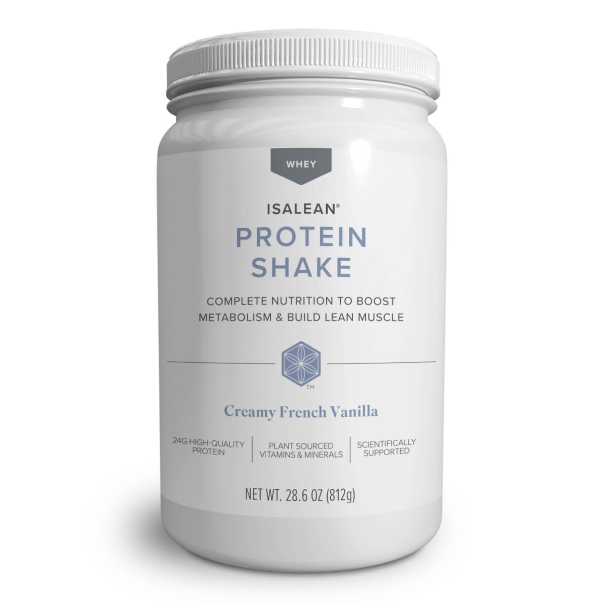 Isagenix IsaLean Protein Shake - Meal Replacement - 27.2 oz Canister - Creamy French Vanilla - 24 Vitamins and Minerals