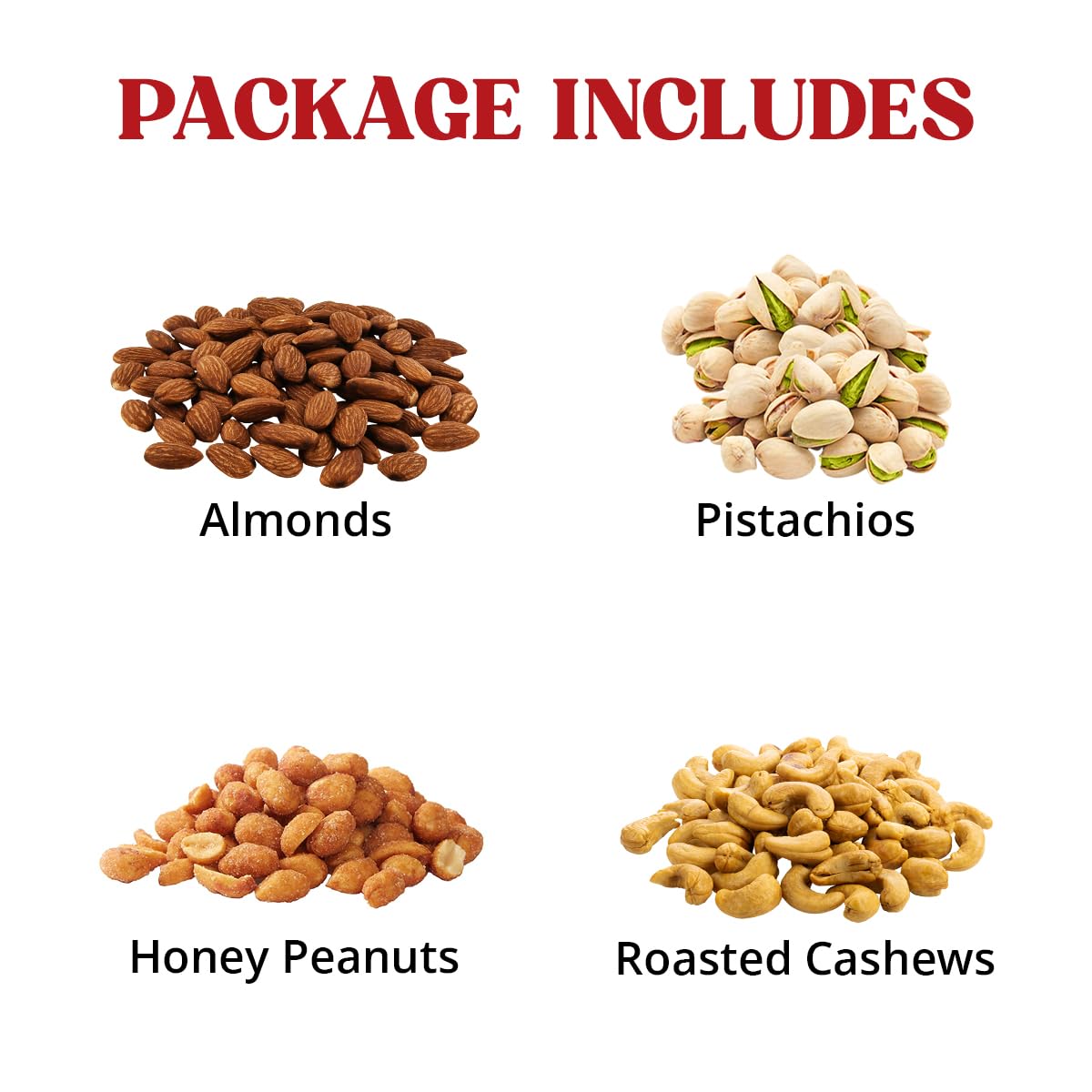 Nuts Gift Basket - Basket Of Cravings Gourmet Nuts Collection, Premium Mixed Nuts Gift Box, Perfect Birthday Care Package, 4 Sec