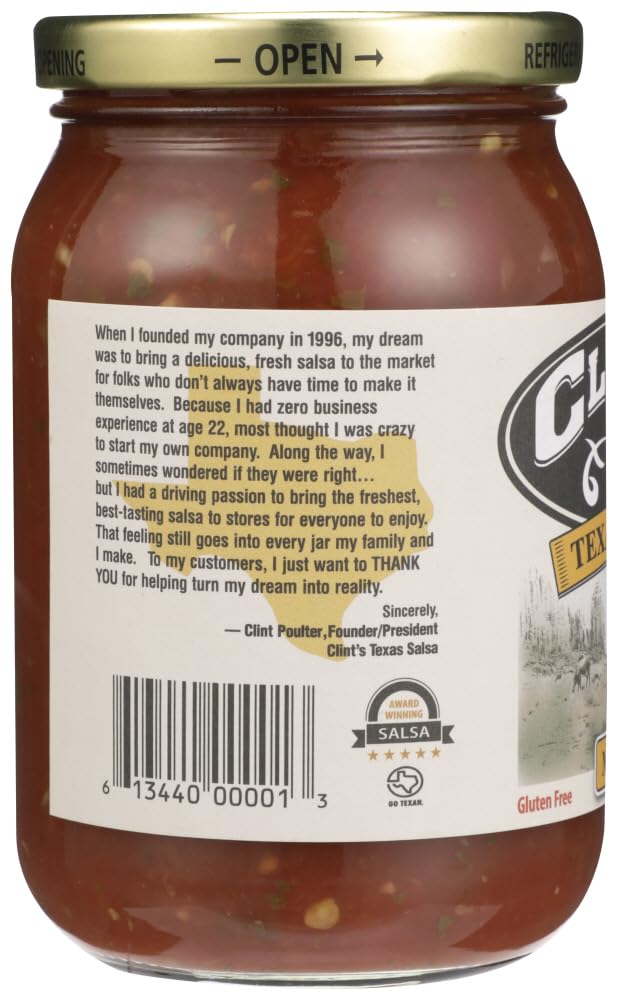 Clints Texas Medium Salsa 16.0 OZ (Pack of 1)