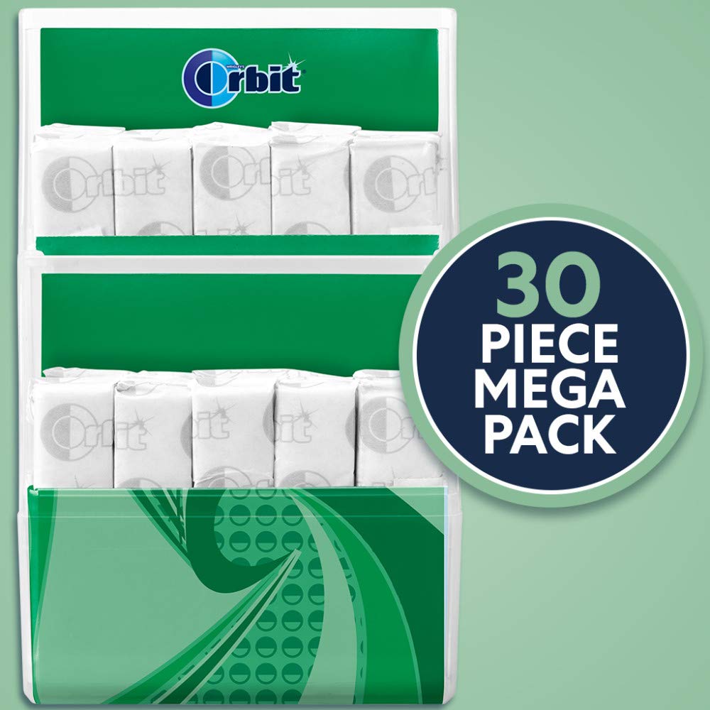 Orbit Spearmint Sugar Free Chewing Gum, 30 Count, Pack of 6, Assorted