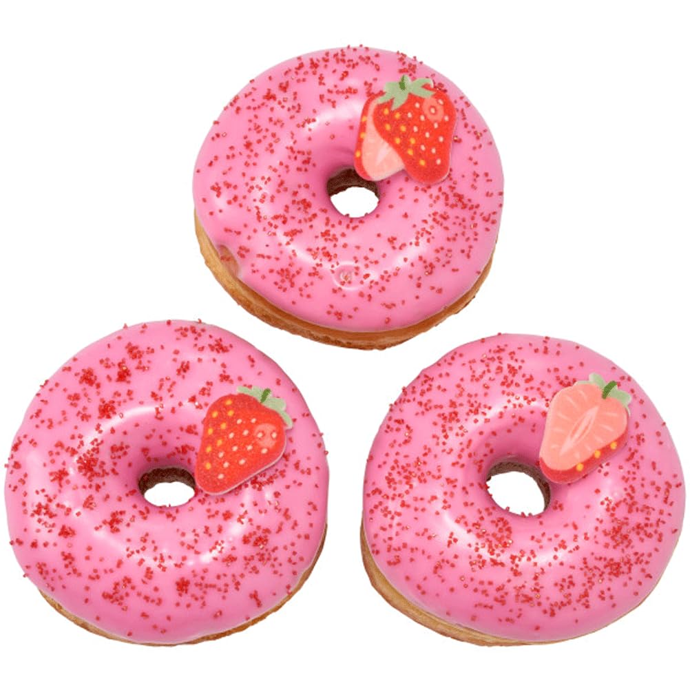 Fruit Shaped Sugar Decorations Cookie Cupcake Cake Edible Toppers 12 Pc (Strawberries)