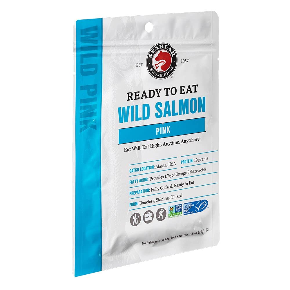 SeaBear - Ready-to-Eat Wild Alaskan Pink Salmon - 3.5 oz - 1 Pack
