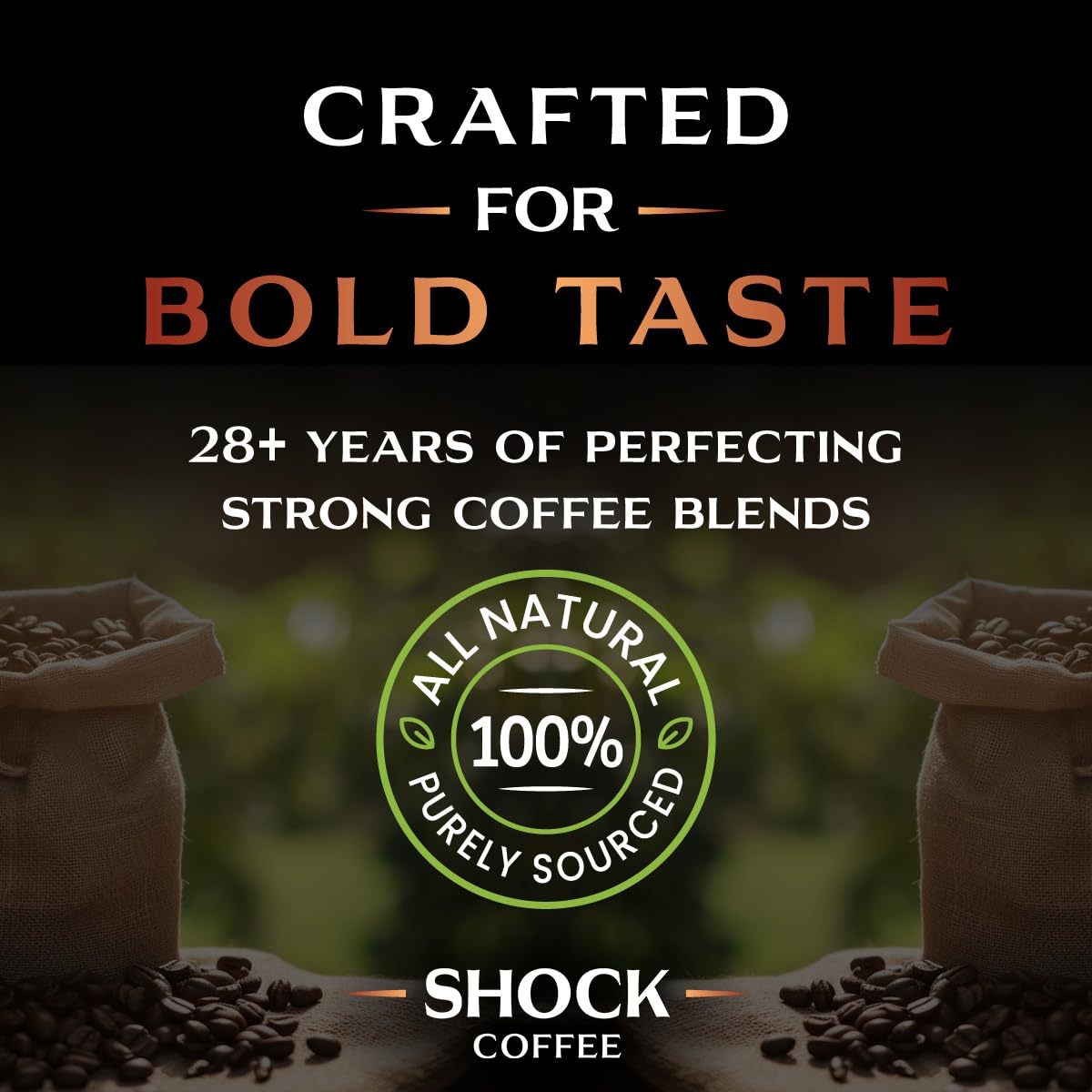Shock Coffee Ground, Strong Caffeinated Coffee, 16 Ounce, Model 5814