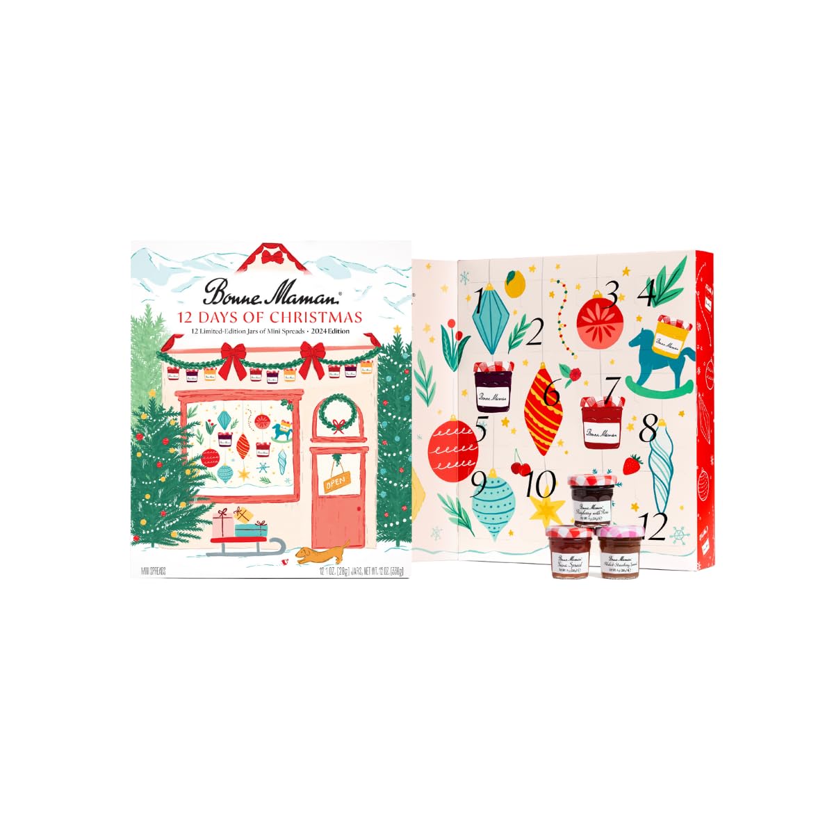 Bonne Maman 2024 Limited Edition 12 Days of Christmas   12 Mini Spreads