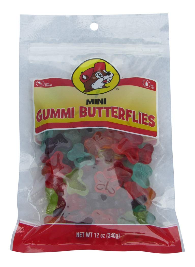 Buc-ee's Mini Gummi Butterflies in a Resealable Bag, 12 Ounces