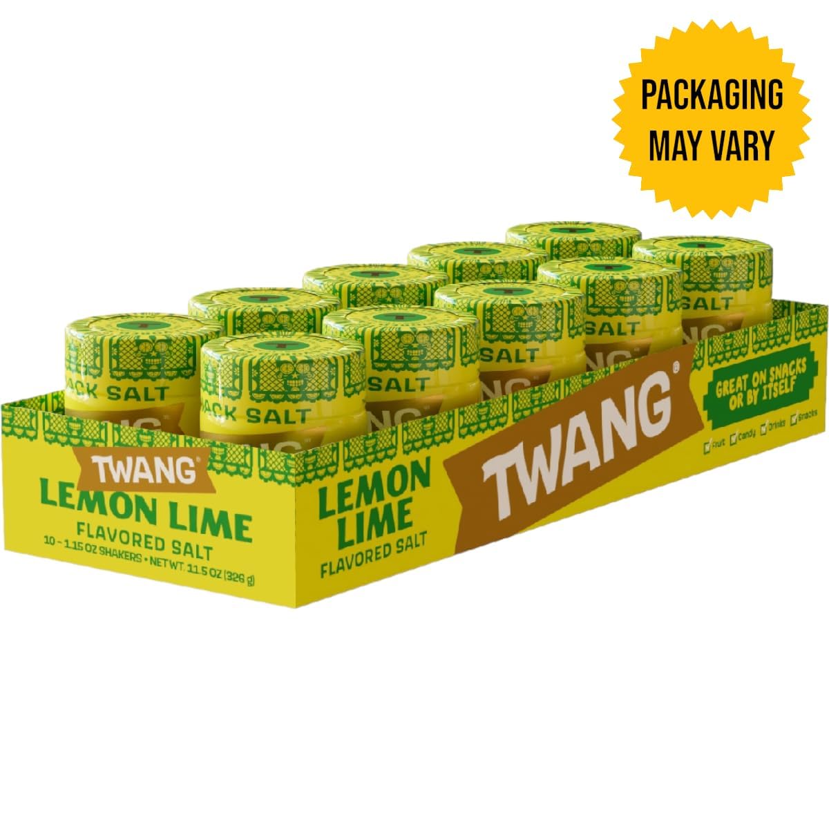 Twangerz Lemon-Lime Seasoning Salt Snack Topping, 1.15-Ounce Shaker (Pack Of 10)
