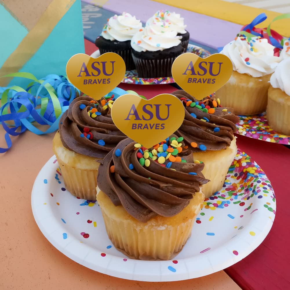 GRAPHICS & MORE Cupcake Picks Set of 6 Acrylic Alcorn State University Heart Decoration OneSize