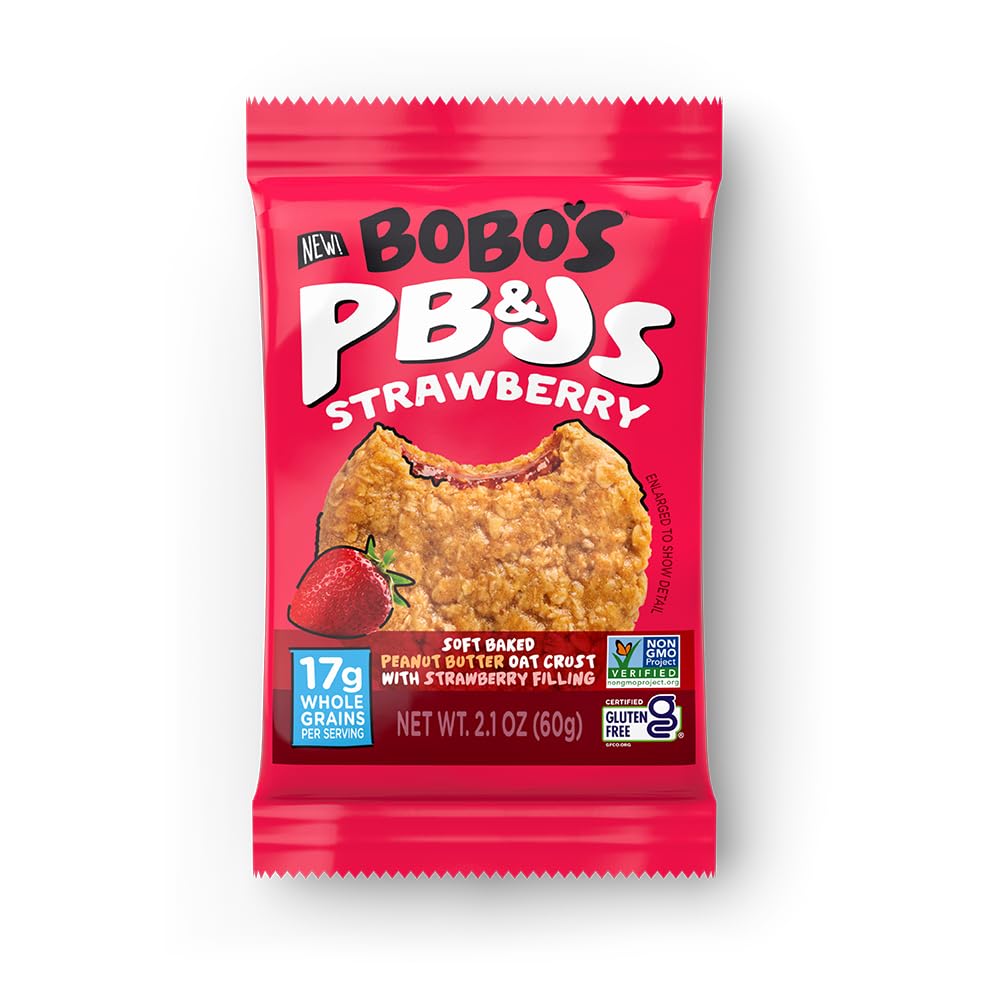 Bobos Peanut Butter And Jelly Oat Snack Variety Pack, 10 Grape Flavored, 10 Strawberry Flavored, Healthy Everyday Snack