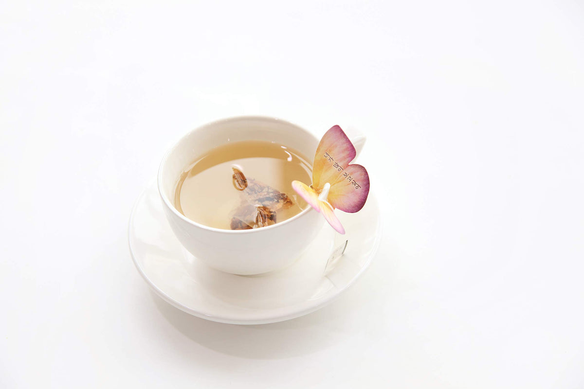 Kkokdam Butterfly Tea Bags Sampler - Fancy Tea Variety Pack Tea Set, Korean Gift Set, Korean Tea Sets, Unique Tea Gifts - 6 Coun