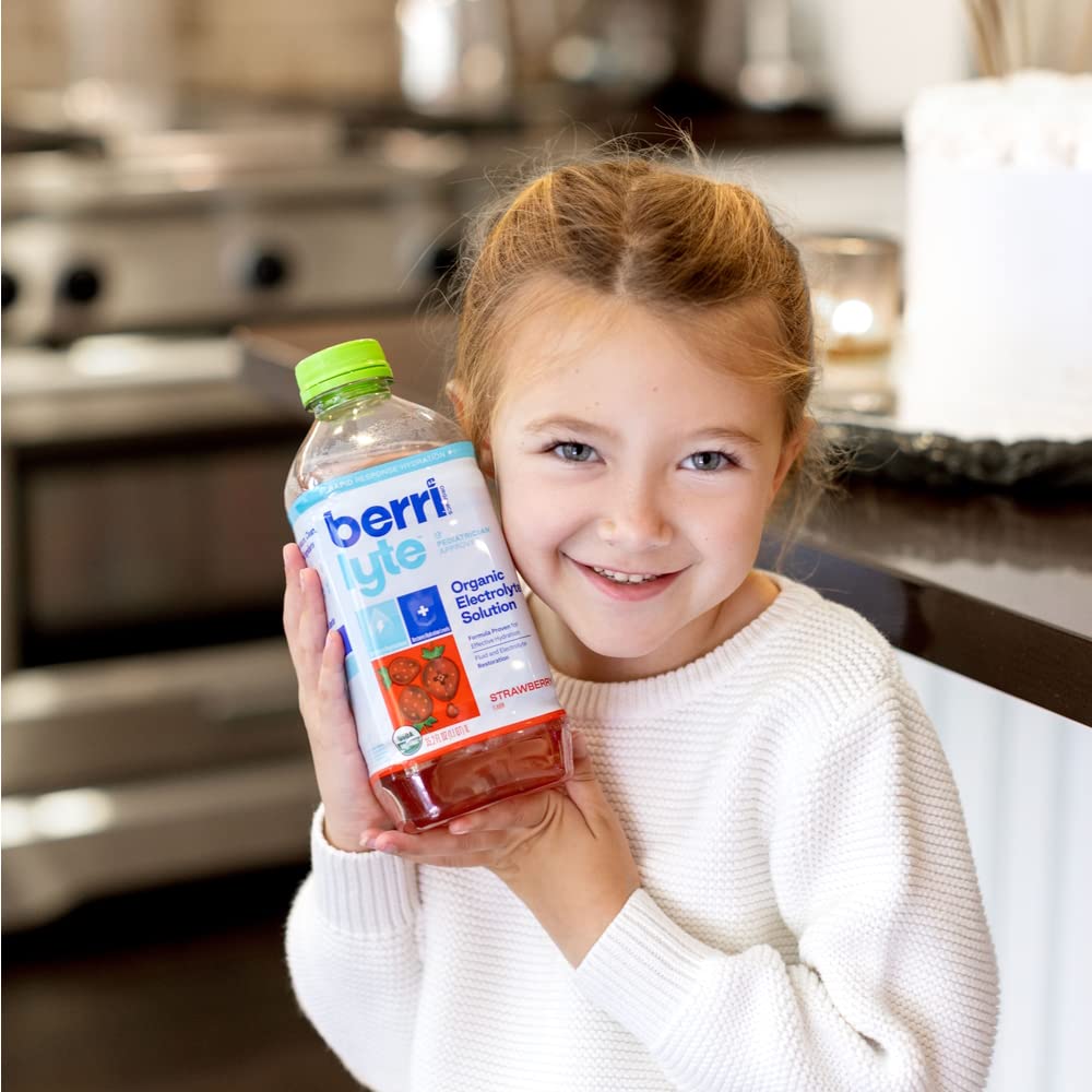 Berri Lyte Plant Based Organic Electrolyte Solution - Pediatric Rehydration Drink - Low Sugar Grape Flavor, 1 L, 6 Ct