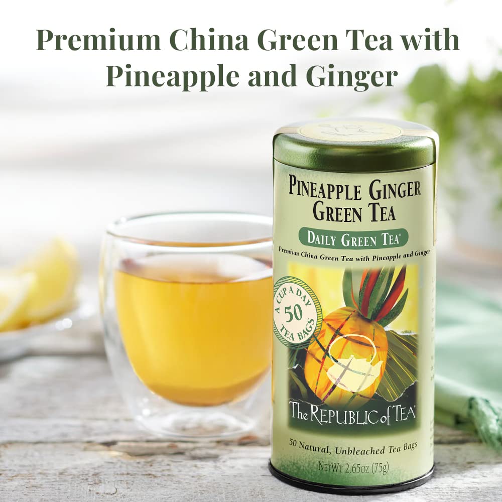 The Republic Of Tea - Pineapple Ginger Daily Green Tea, 250 Tea Bags