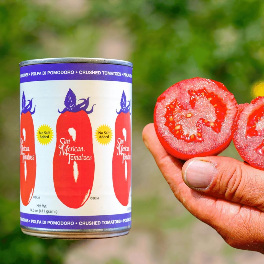 San Merican Tomato No Salt Added Crushed Tomatoes, 14.5 Oz