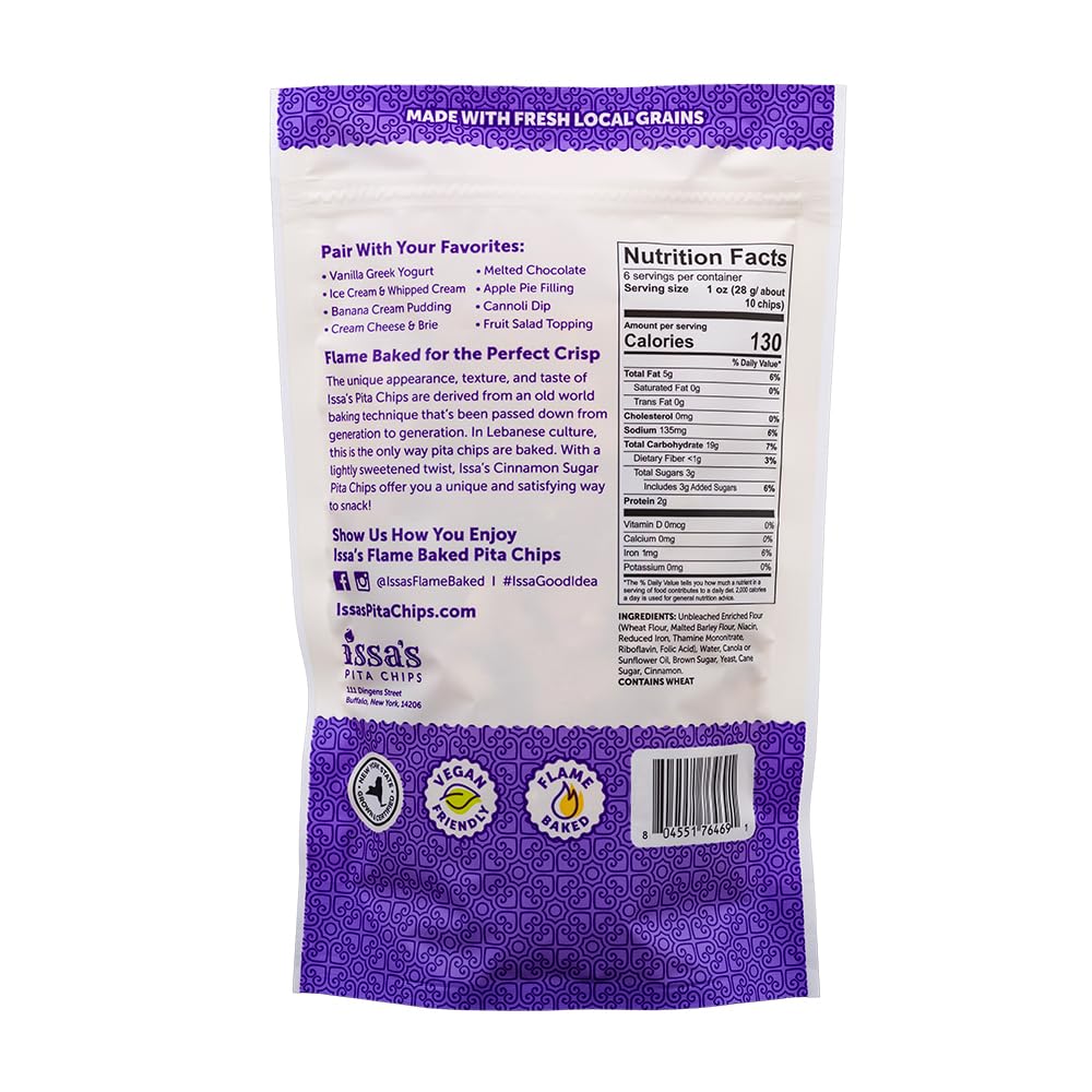 Issas Cinnamon Sugar Pita Chips, 6 Oz