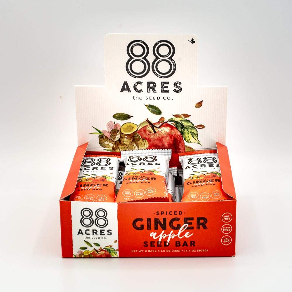 88 Acres, Ginger Apple Seed Bars, 1.6 Ounce, 9 Pack