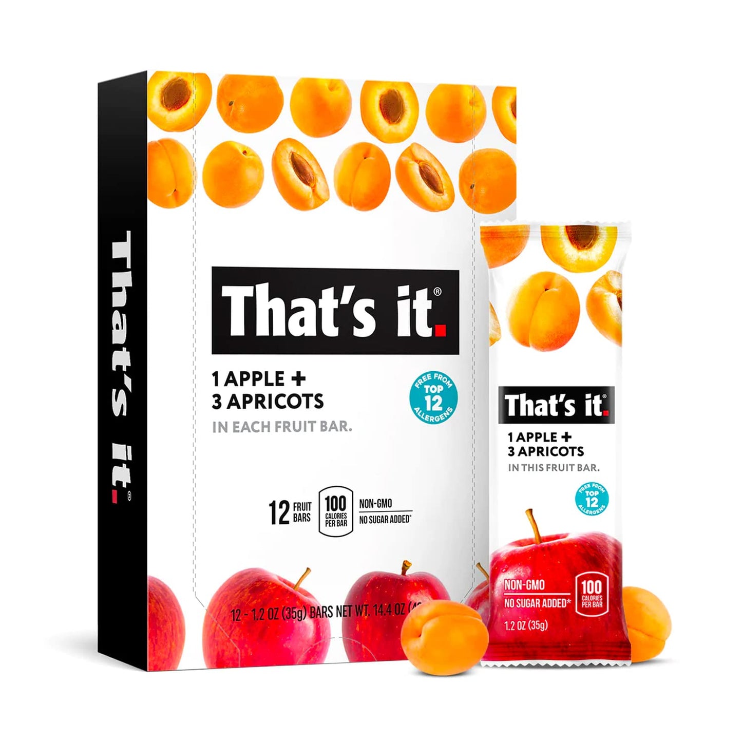 Thats it. (36 Count) Variety Pack | Apricot, Pear, and Pineapple Flavors | 100% Natural Real Fruit Bars Plant-based, Vegan, Glu