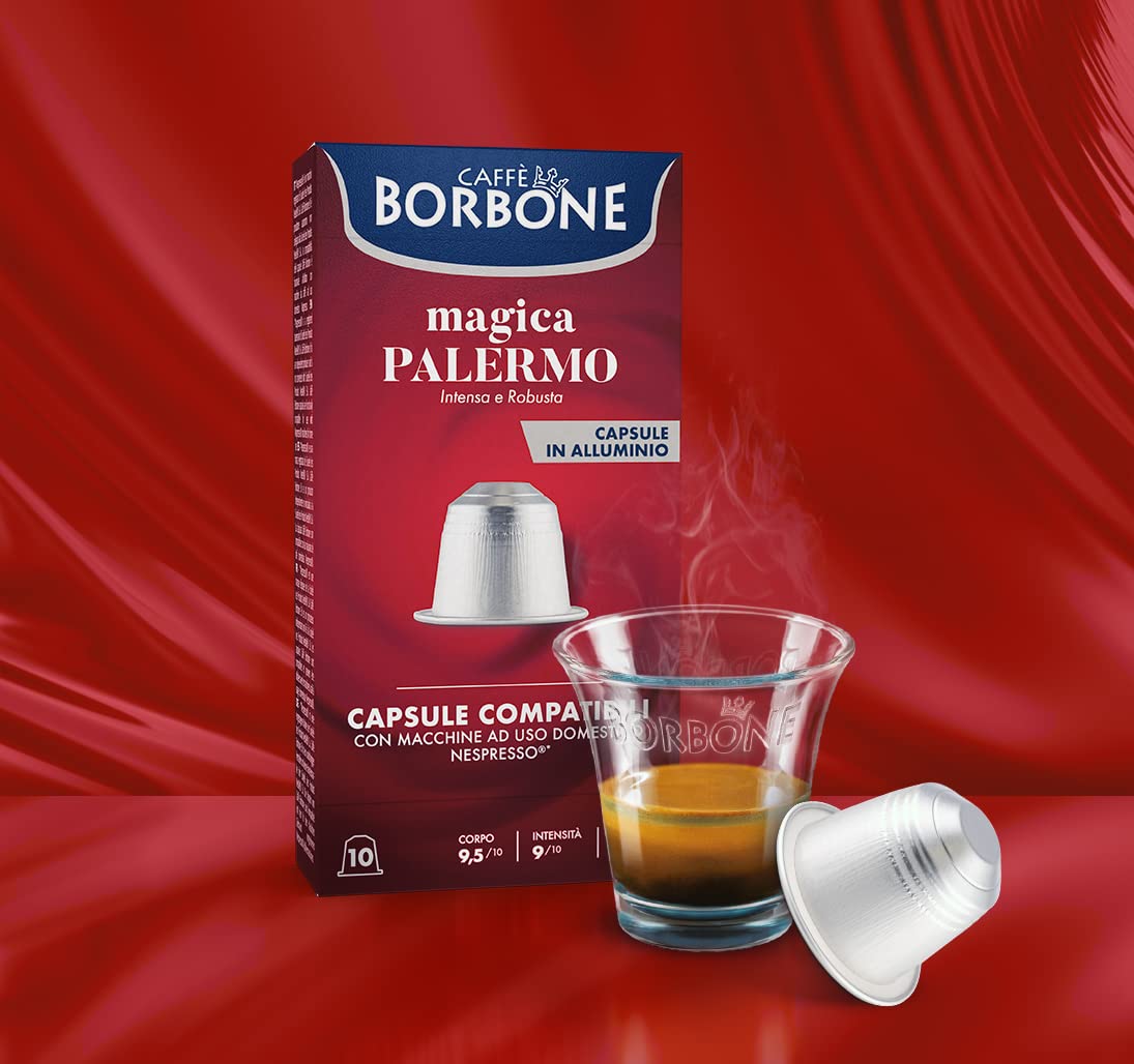 Caffè Borbone Coffee Pods, Nespresso Compatible, Intense Italian Roast, 100 Count (10 Pack of 10)