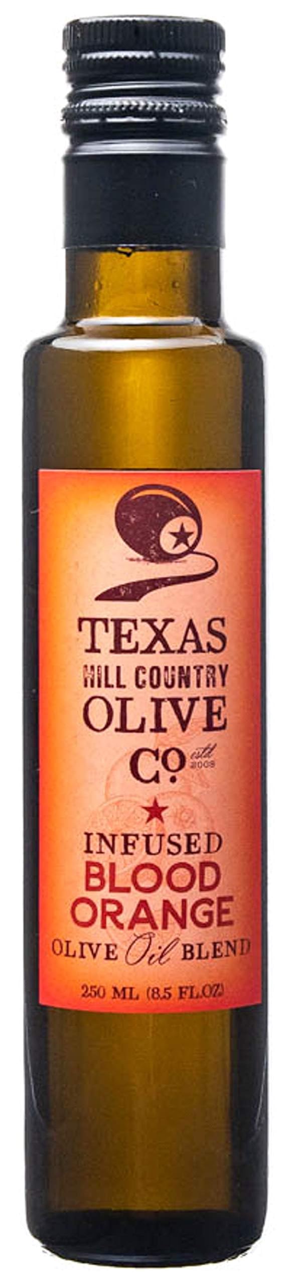 Texas Hill Country Olive Co Blood Orange Infused Olive Oil - Cold Pressed Gourmet Evoo Olive Oil - Great For Dressing Dipping Ma