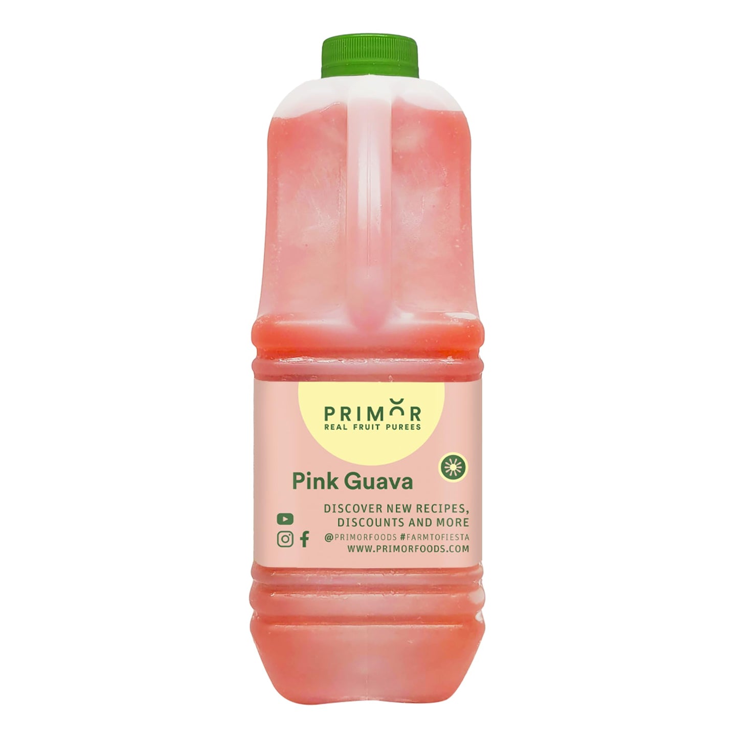 PRIMOR Fruit Purees - Pink Guava, 64 Fl Oz, Made with Real Fruit for Juices, Smoothies, Desserts, and More