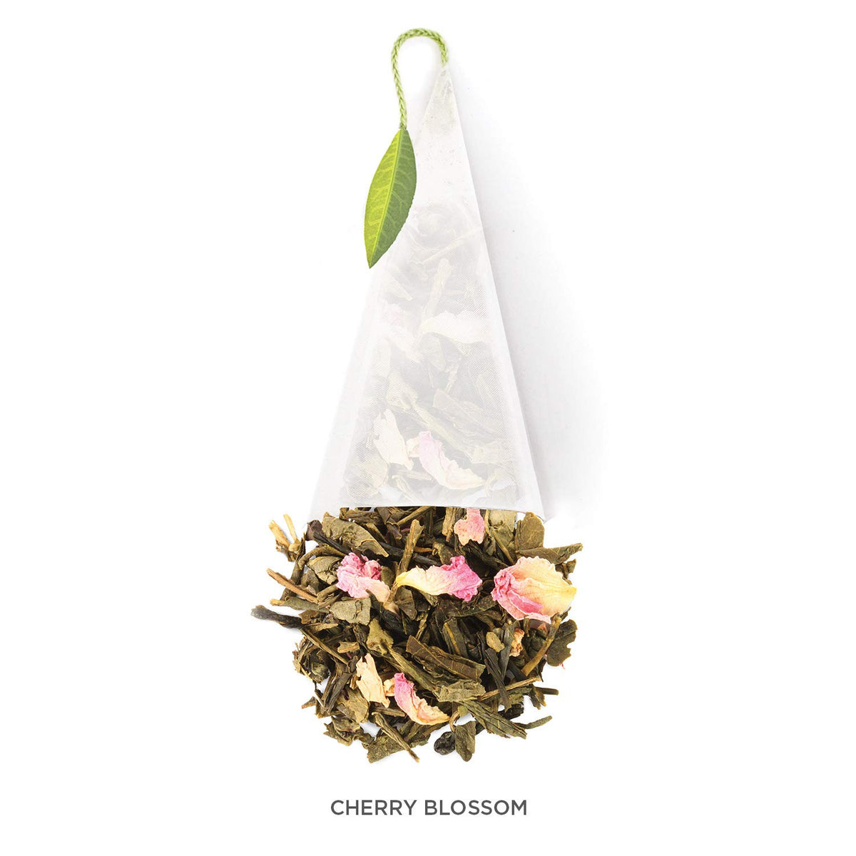 Tea Forte Cherry Blossom Organic Green Tea, Petite Presentation Box Tea Sampler Gift Set With 10 Handcrafted Pyramid Tea Infusers