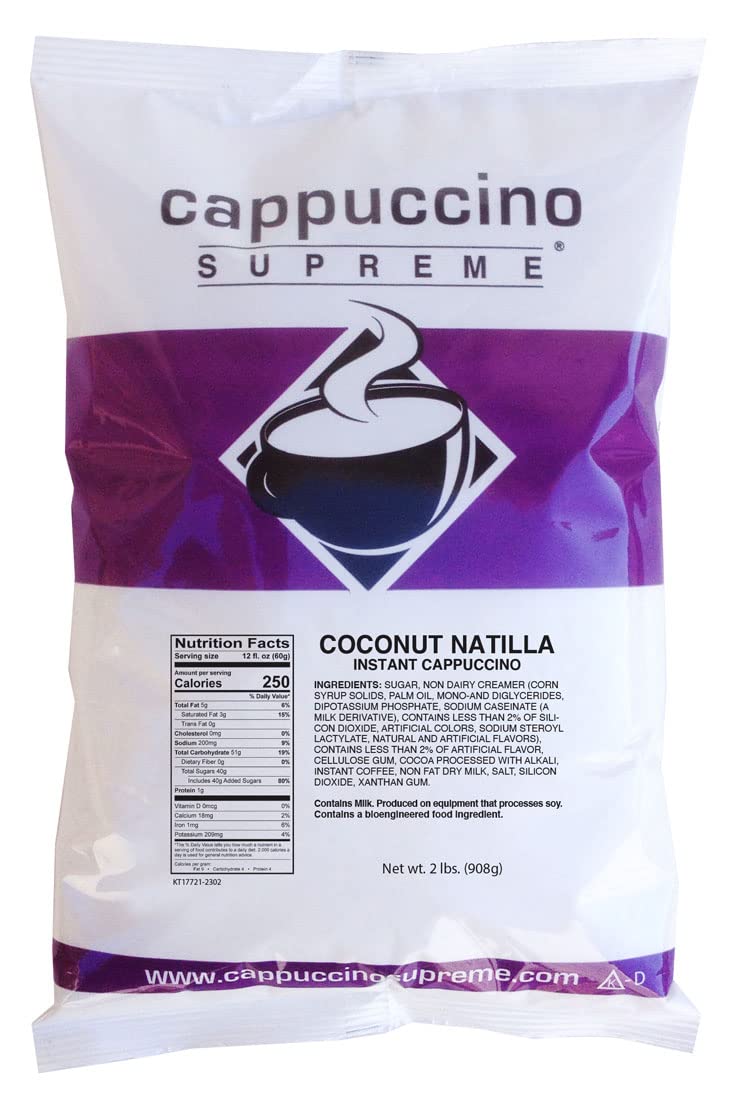Cappuccino Supreme Coconut Natilla 2 Lb Bag Instant Cappuccino Mix