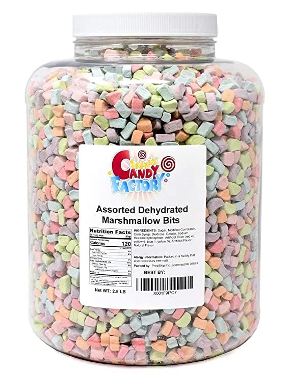 Sarah s Candy Factory Assorted Dehydrated Marshmallow Bits in Jar, 2.5 Lbs (updated)