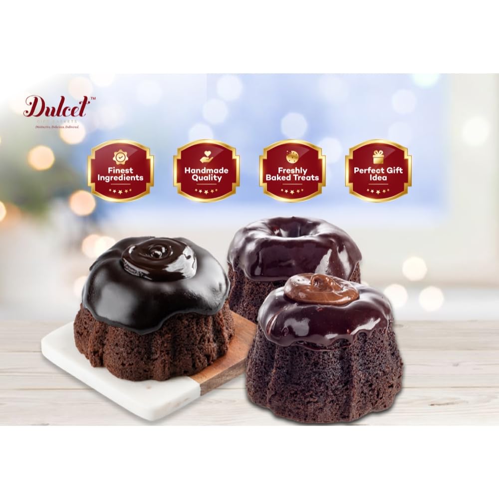 Dulcet Happy Birthday Gift Basket-Chocolae Bundt, Walnut Brownies,Chocolate Chip Fudge,Chocolate Chip Cookies,Assorted Rugelach. Birthday Candles! Best Gift Idea!