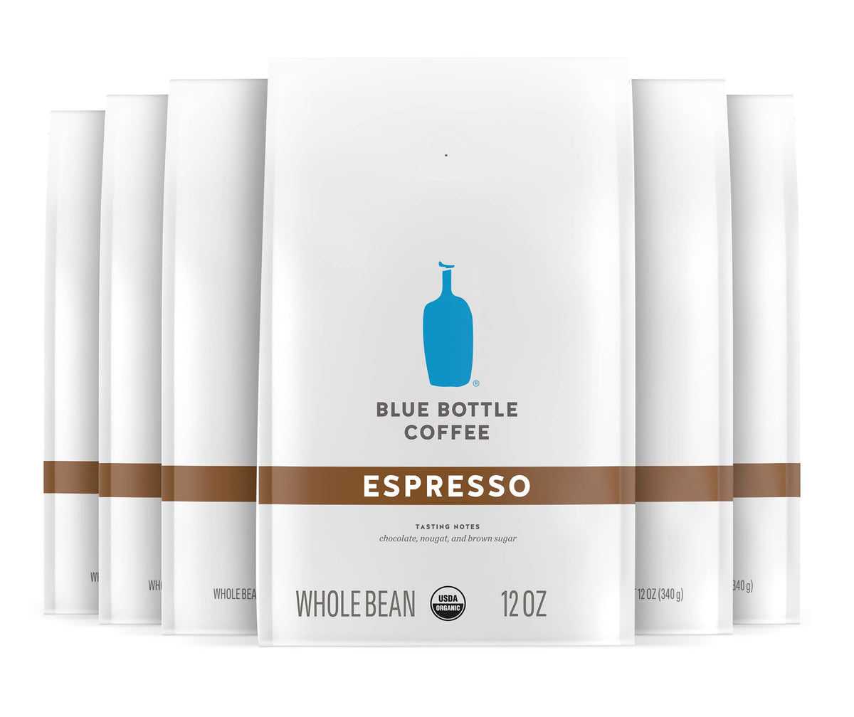 Blue Bottle Coffee Whole Bean Espresso Dark Roast, 12 oz bag, Pack of 6