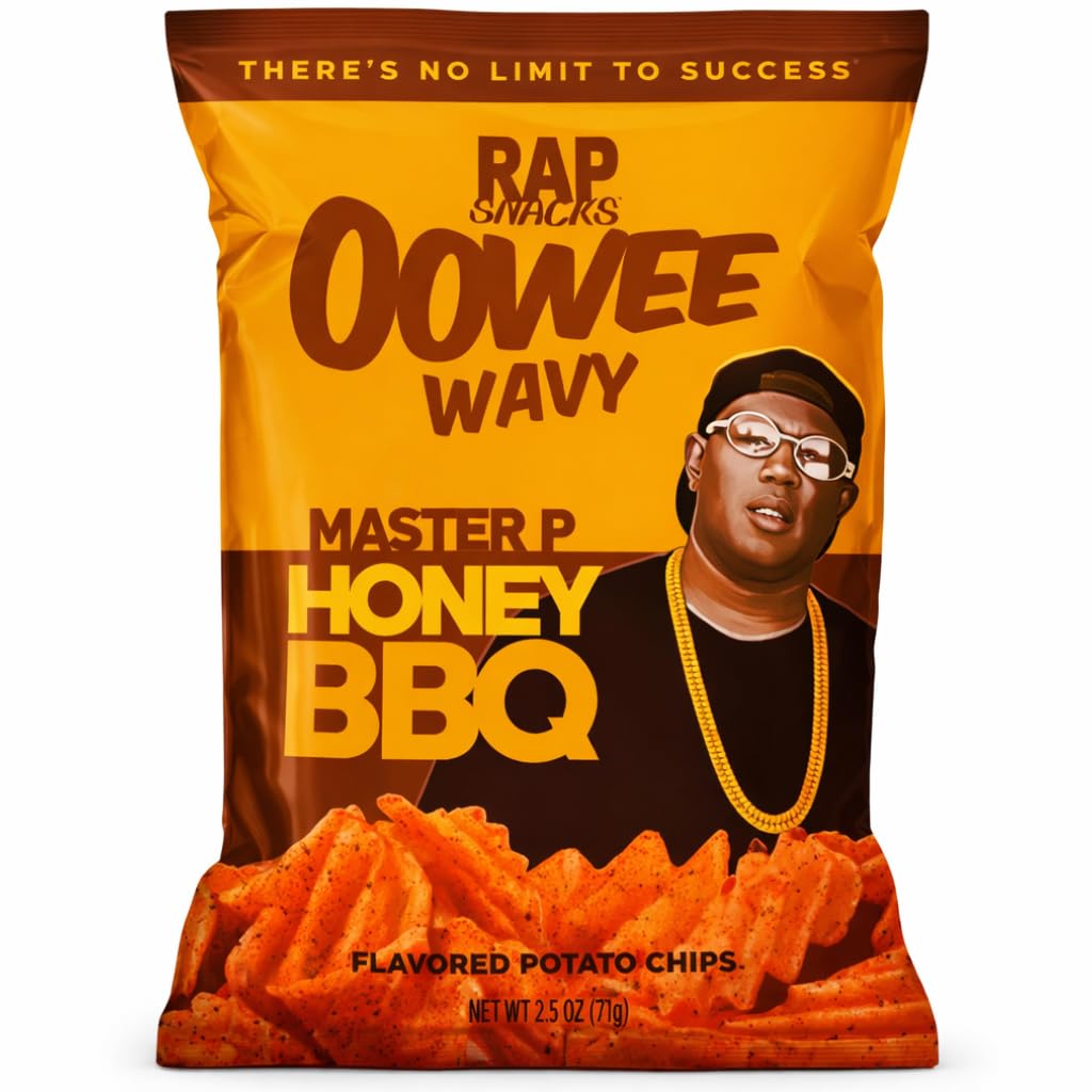 Master P Honey BBQ Oowee Wavy | Rap Snacks, Riega Snacks | 2 Ounce Pack of 24