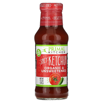 Primal Kitchen Spicy Ketchup Organic and Unsweetened 11.3 oz, 11.3 Ounce