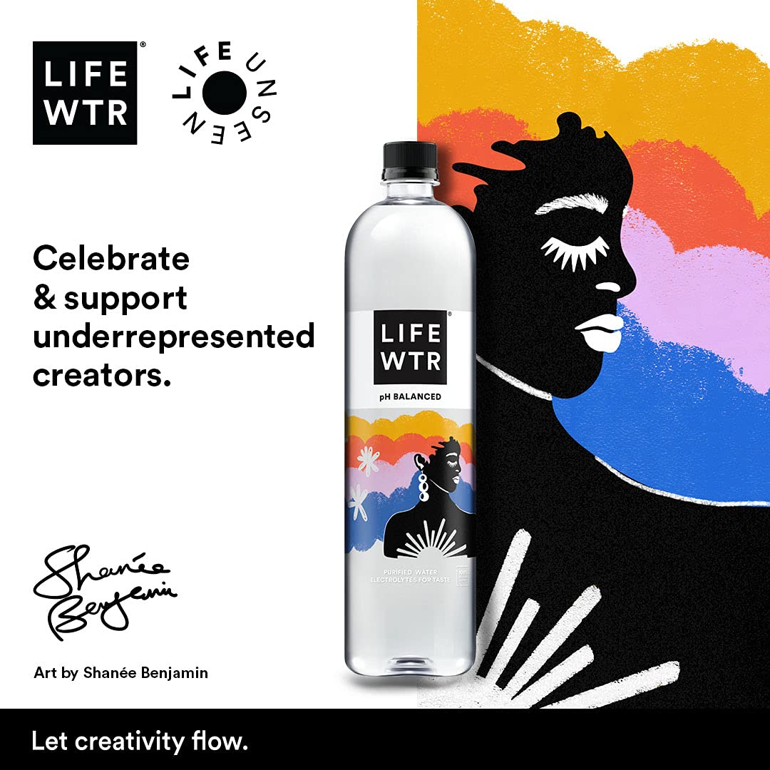 Lifewtr, Premium Purified Water, Ph Balanced With Electrolytes For Taste, 16.9 Fl Oz (Pack Of 6)