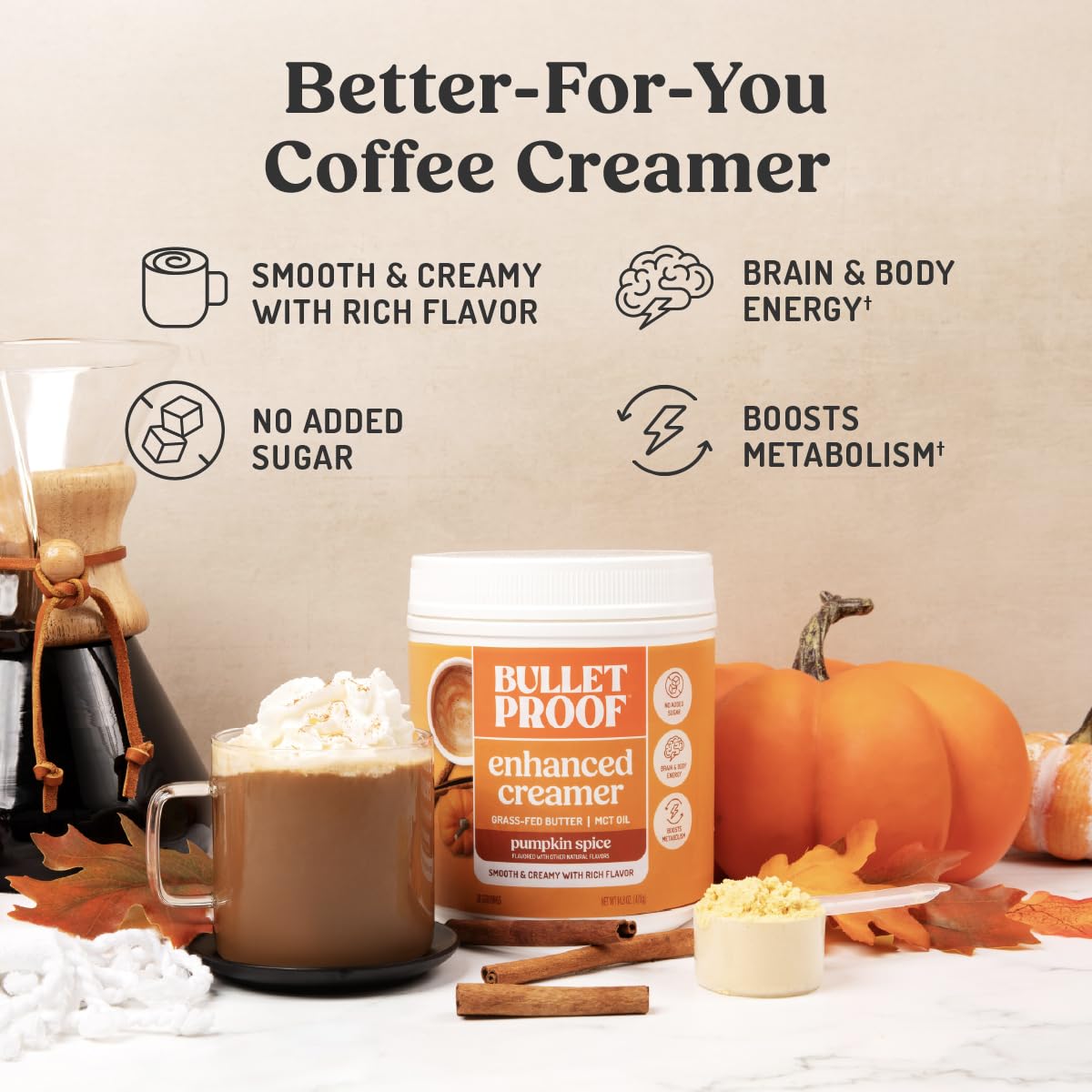 project pieceproof Pumpkin Spice Creamer, Keto Coffee Creamer with MCT Oil, 14.8 Ounces