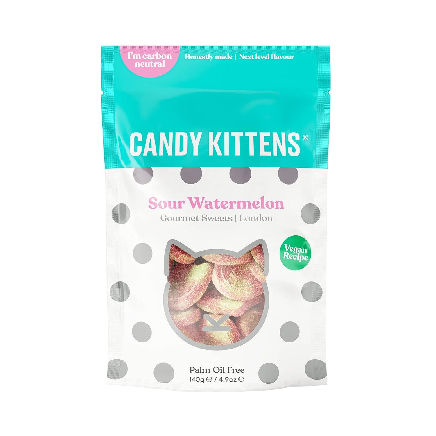 Candy Kittens Sour Watermelon Gourmet Sweets Bag 140G (Pack Of 2)
