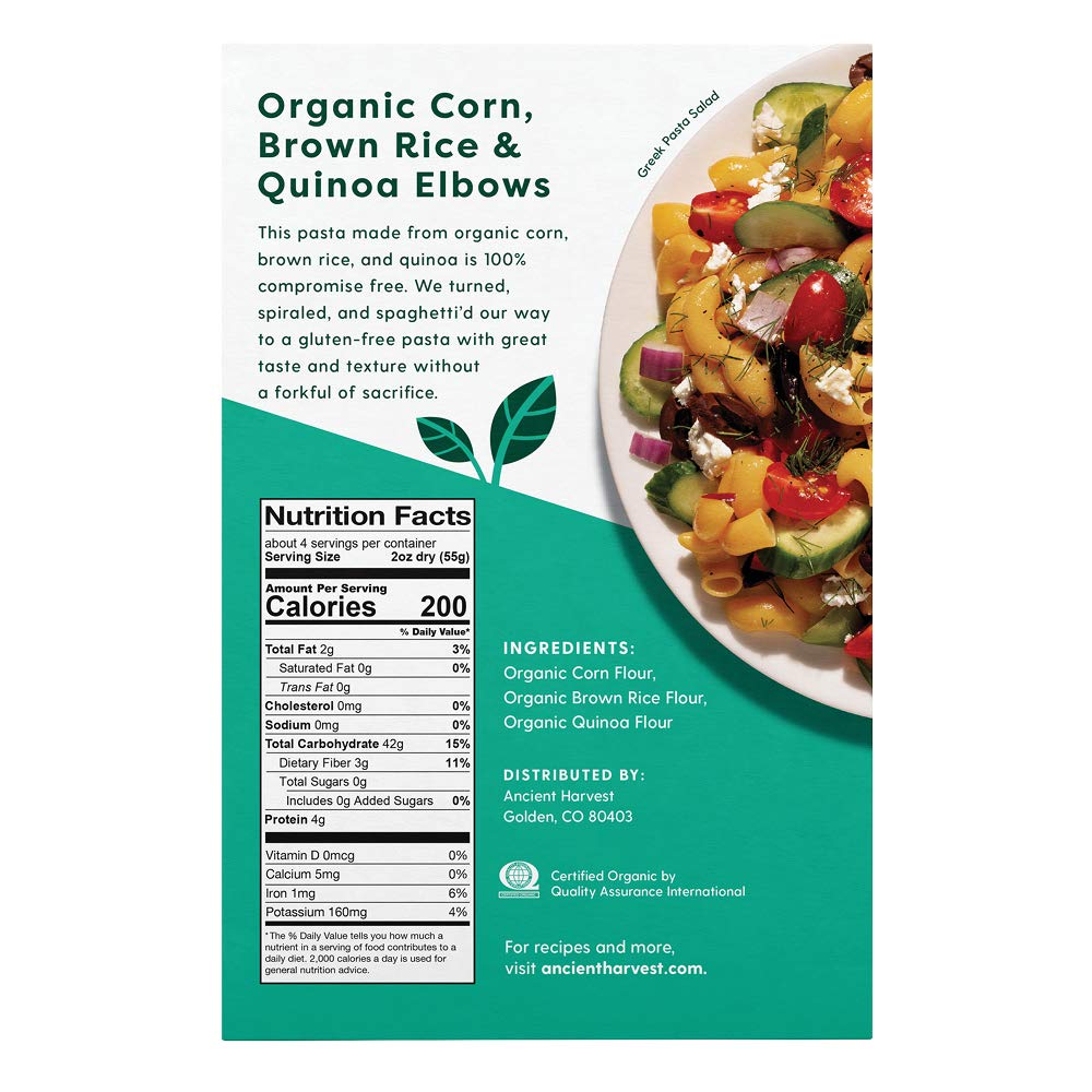 Ancient Harvest Organic Quinoa Pasta, Elbows, 8 Ounce (Pack of 12)