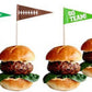 Multicolor Football Flag Wooden Food Picks - 2.5", 36 Pieces - Perfect For Game Day, Sports Parties, Birthdays, And Themed Events
