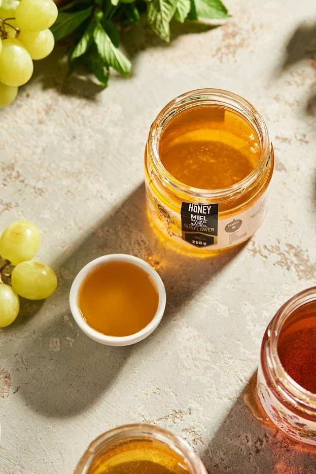Honigma Raw Sunflowers Honey | Exquisite Taste | 100% Pure | Unpasteurized | Unfiltered | Partially Crystallized | 250G/8.8Oz