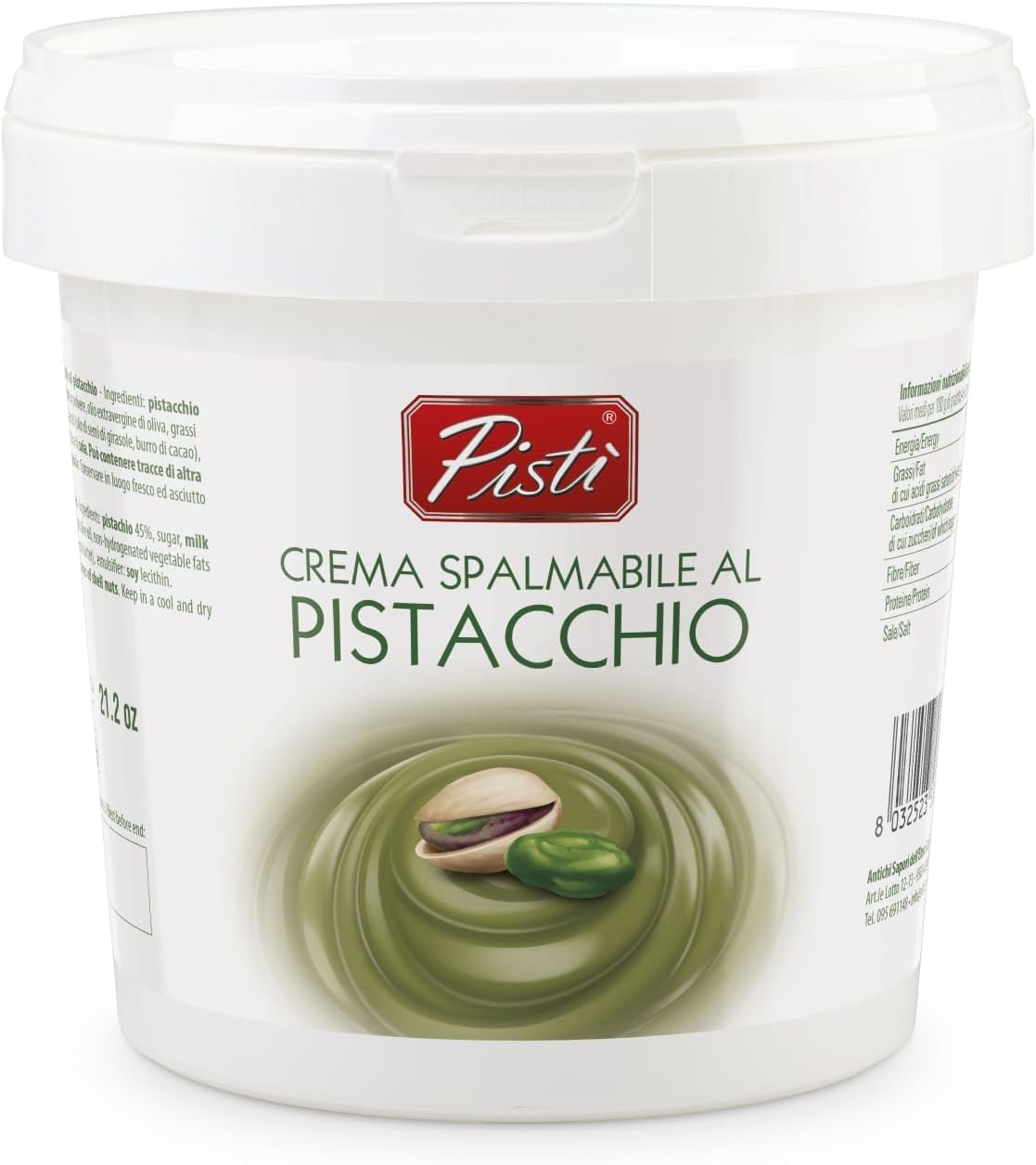 Pist - Crema Spalmabile al Pistacchio - Con Pistacchi Verdi Selezionati, Lavorazione Artigianale, 100% Naturale - 1 kg