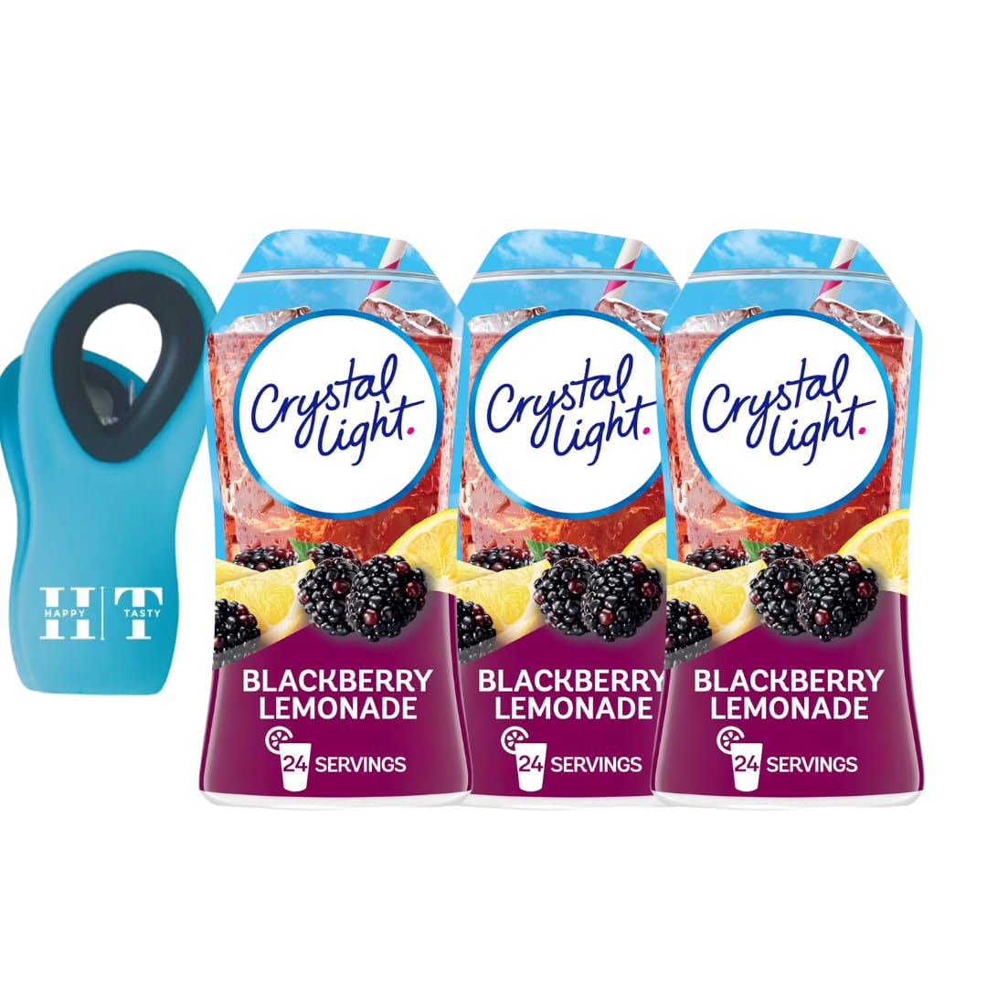 Crystal Light Sugar-Free Zero Calorie Liquid Water Enhancer - 3 Pack Blackberry Lemonade Water Flavor Drink Mix (1.62 fl oz Bott