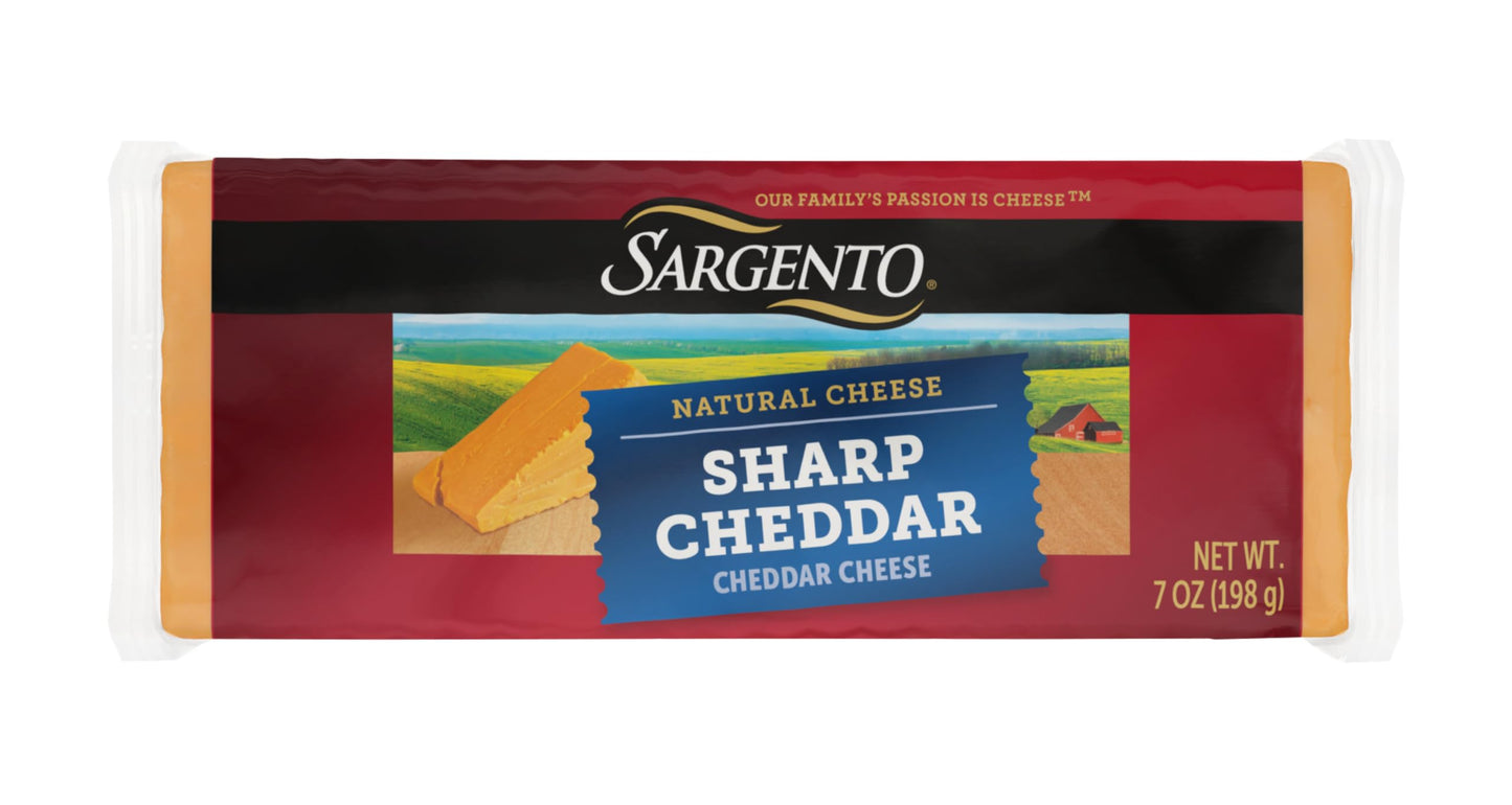 Sargento Natural Sharp Cheddar Block Cheese, 7 oz