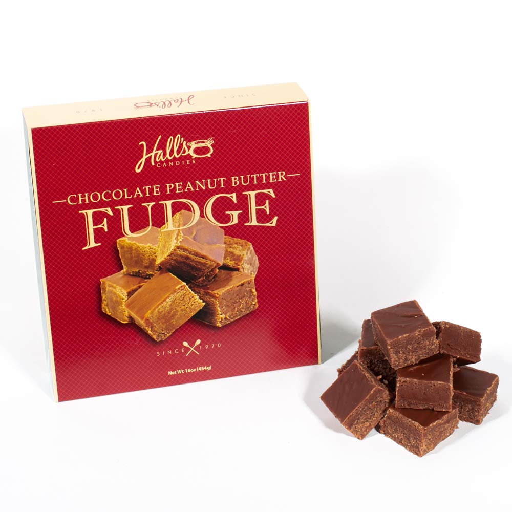 Halls Chocolate Peanut Butter Fudge, 1 Pound