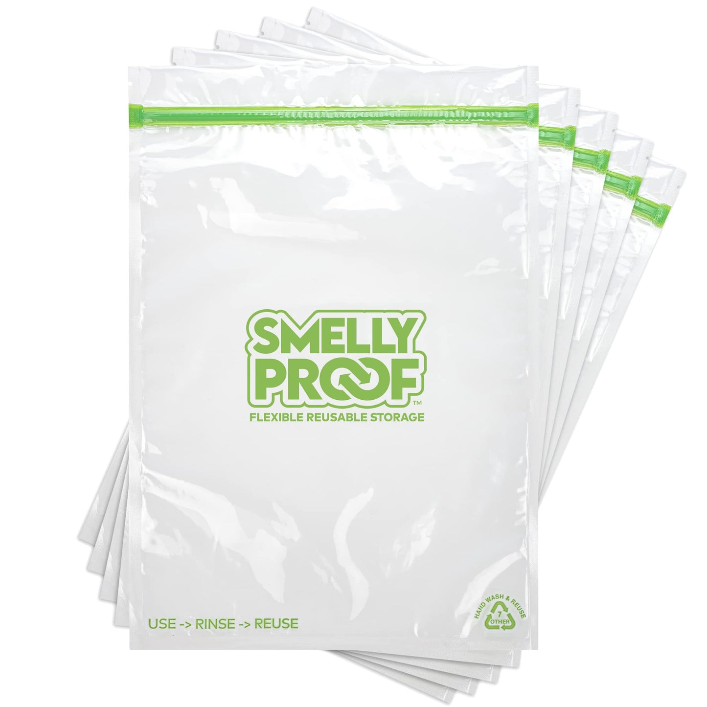 Reusable Freezer Bags For Food Storage By Smelly Proof - Made In Usa, Easy Clean, Dishwasher-Safe, Peva & Bpa Free, Xxl 3-Mil Th