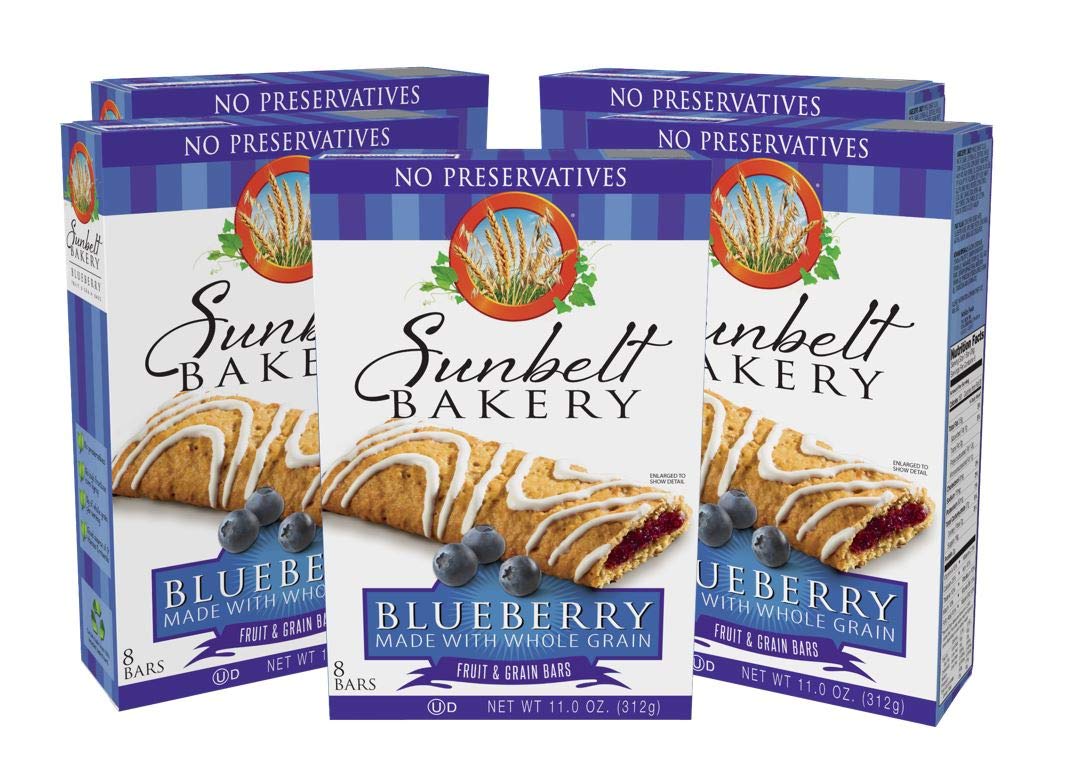 Sunbelt Bakery'S Blueberry Fruit & Grain Bars, 5 Boxes, No Preservatives (40 Bars)