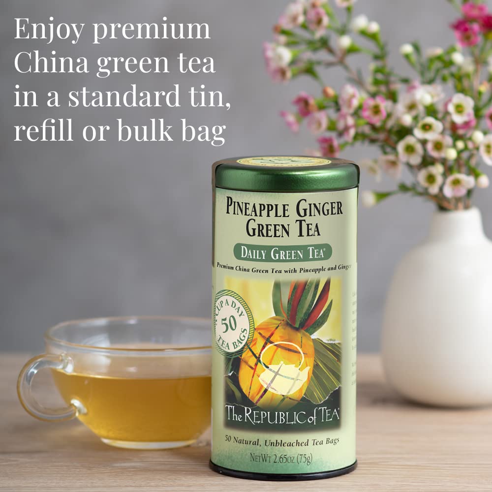 The Republic Of Tea - Pineapple Ginger Daily Green Tea, 250 Tea Bags