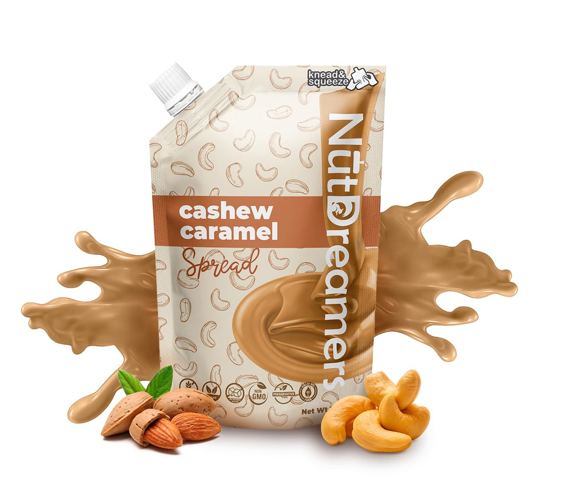 Nut Dreamers Cashew Caramel Spread, Vegan, Gluten Free, No Refined Sugar, 10 oz Pouch