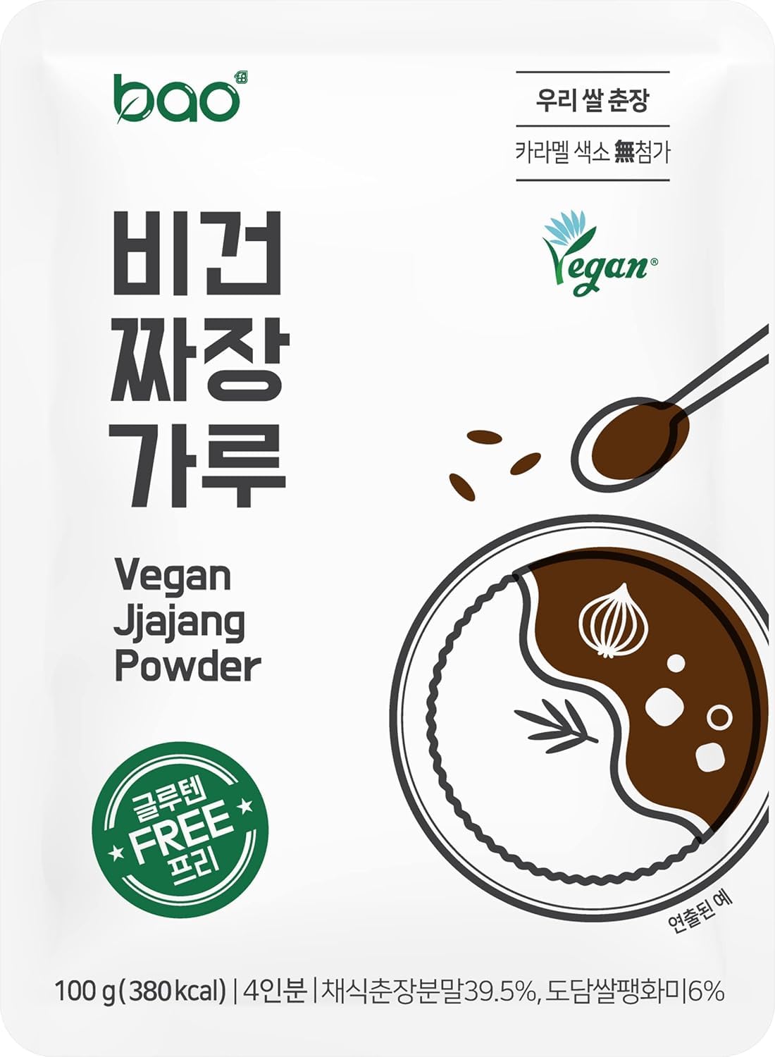 Baofood 100% Dodam Rice Gluten-free Vegan Fiber JJAJANG POWDER (1EA / 3.52oz) - No Additive, Non-spicy, All-Natural, Healthy Foo