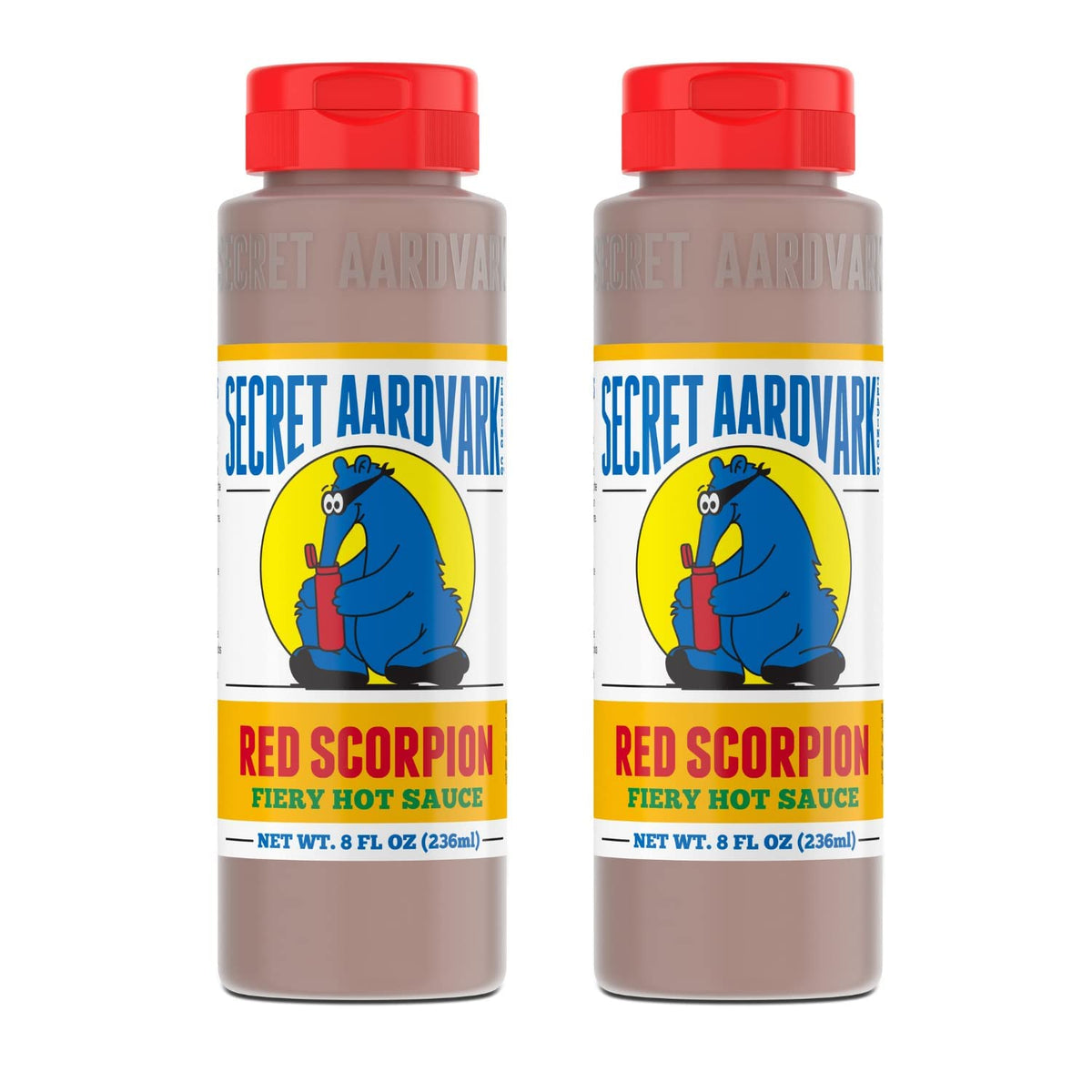 Secret Aardvark Red Scorpion Hot Sauce - Hottest Hot Sauce, Low Carb, Dairy Free, Spicy BBQ Sauce, Hot Sauce & Marinade - 8 fl o