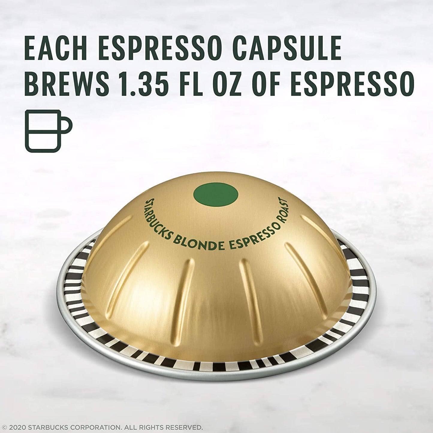 Starbucks Blonde Espresso Roast compact pieces, Nespresso Vertuo Compatible, 10 Count