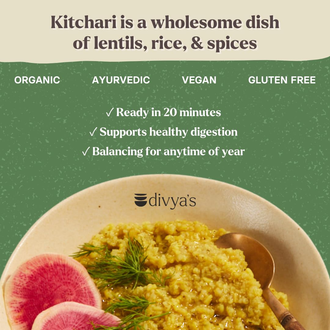 Divya'S Balanced Kitchari, Smooth & Savory, One-Pot Ayurvedic Meal With Grains, Lentils, & Spices, Healthy & Nourishing Plant-Ba