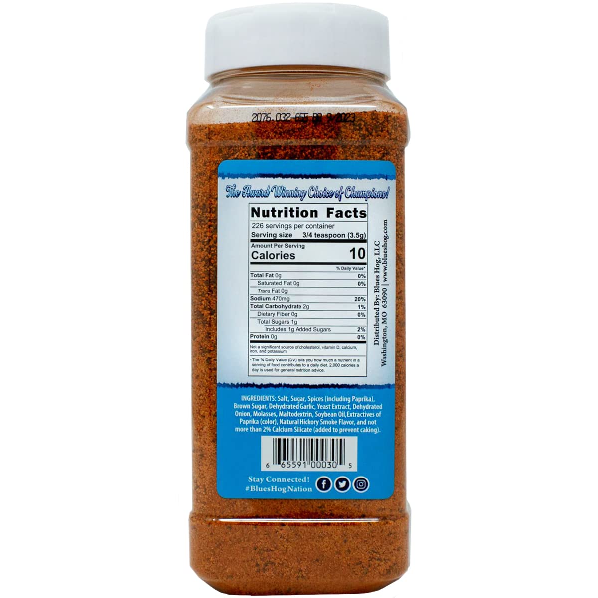 Blues Hog Sweet & Savory Seasoning, Gourmet Dry Rub With Sweet Heat, All-Natural, Gluten-Free, Made In The Usa (26 Oz.)