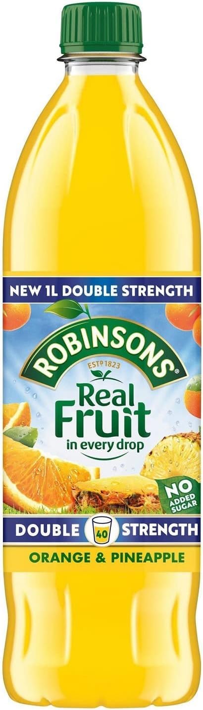 Robinsons Double Strength Orange & Pineapple Fruit Squash No Added Sugar 1000ml