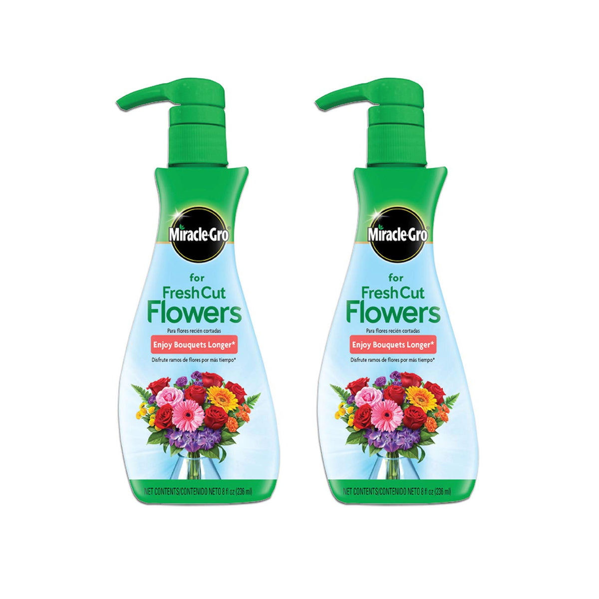 Miracle-Gro For Fresh Cut Flowers, 8 Oz., For All Bouquets And Cut Flowers, 2-Pack